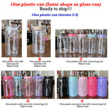 Rts usa_16oz BPA free clear transparent colored jelly macaron plastic can soda beer cans for UV DTF wraps_nina