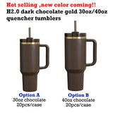 30oz 40oz H2.0 dark dark brown cocoa chocolate gold underneath quencher tumbler for laser engraving_nina