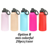 32oz powder coated mirror copper plated underneath water bottles with magnetic phone holder_nina