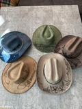 9.5cm blank suede western cowboy wide brim Suede hats for laser engraving burning_nina