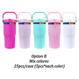 20oz rainbow plated kids flip top straw tumbler mugs for laser engraving_nina