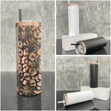 black white powder coated mirror copper plated underneath 20oz skinny straight tumbler for laser engraving_nina