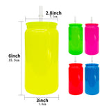 Rts usa_16oz neon colored blank sublimation beer glass cans for UV DTF wraps _nina