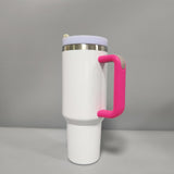 40oz H2.0 white blank sublimation tumblers with colorful lids and handles_nina