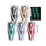 40oz multicolour rhinestone bling studded 40oz zebra stripe tumblers_nina