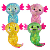 holographic glitter cartoon axolotl salamander soft rubber squishy stress relief toys_nina